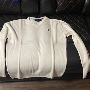 Polo Ralph Lauren V-Neck Sweater in Cream